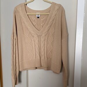 Women's CAbi Cable Knit Sweater - Tan